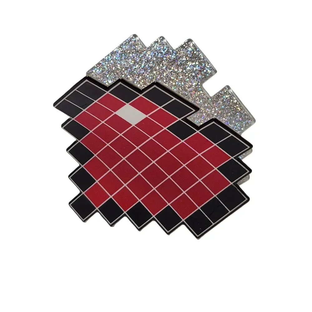 Minecraft Pixel Heart Hair Clip